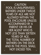 Ontario CA Unsupervised Pool >93m2 Sign